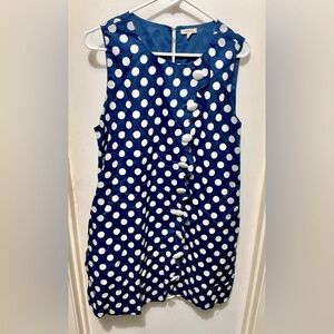 JODIFL Womens Polka Dot Dress - Navy and White